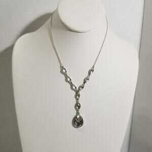 NR signed necklace 16" with a 2" drop silver tone 2.1722